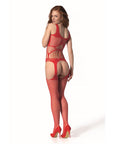 PASSION - BS 106 BODYSTOCKING ROSSO TAGLIA UNICA