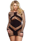 LEG AVENUE - ROBE MINI SEMI-LONGUE NOIRE GRANDES TAILLES 1X/2X
