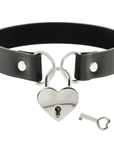 COQUETTE CHIC DESIRE - COLLANA IN PELLE VEGANA CON ACCESSORIO CUORE CON CHIAVE