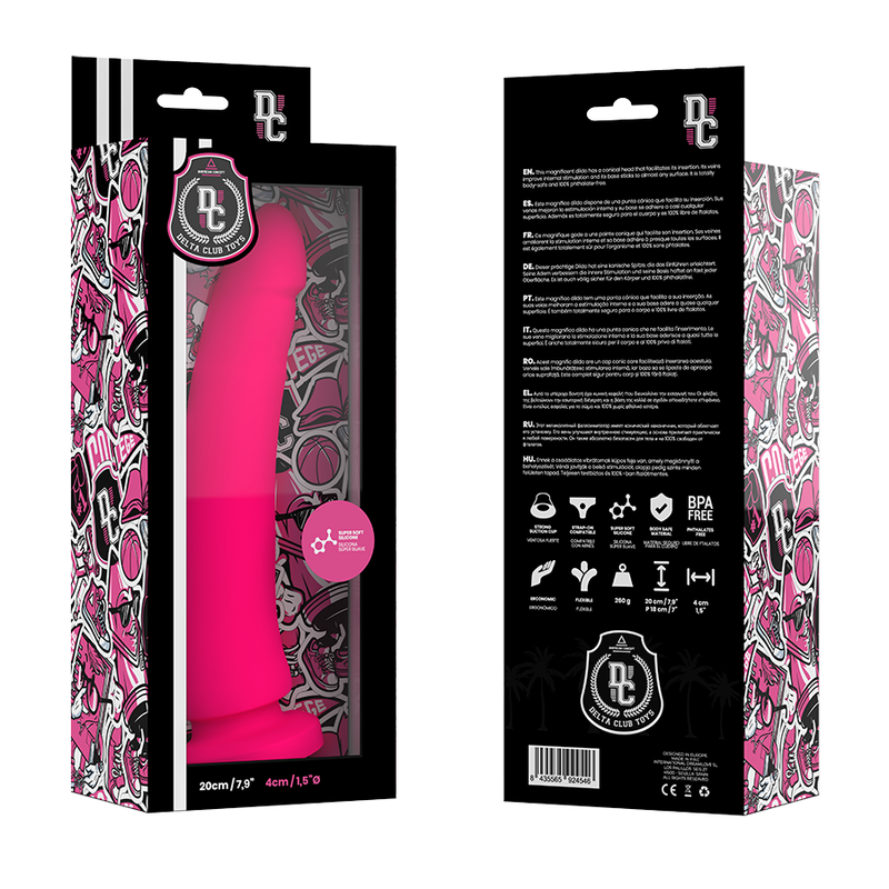 DILDO IN SILICONE MEDICO ROSA 20 CM -O- 4 CM - DELTA CLUB