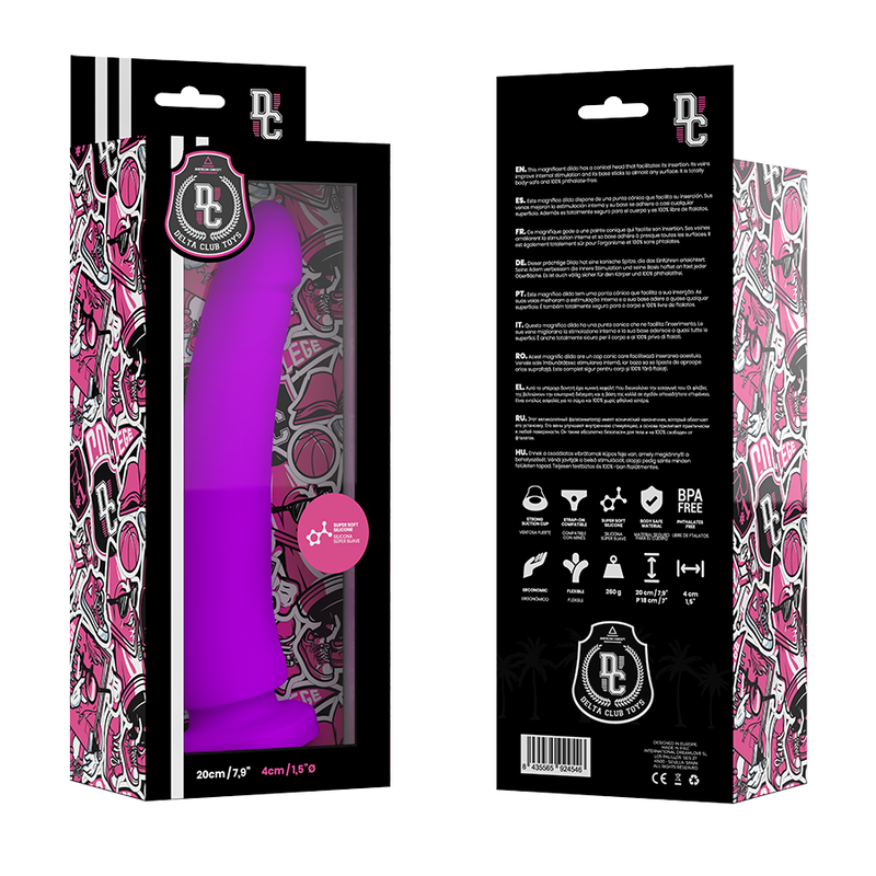 DILDO IN SILICONE MEDICO  LILLA 20 CM -O- 4 CM - DELTA CLUB