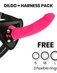 DELTA CLUB - TOYS IMBRACATURA + DONG SILICONE ROSA 20 CM -O- 4 CM