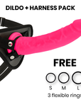 DELTA CLUB - TOYS IMBRACATURA + DONG SILICONE ROSA 23 CM -O- 4.5 CM
