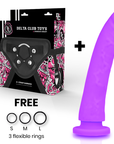 DELTA CLUB - TOYS IMBRACATURA + DONG SILICONE VIOLA 23 CM -O- 4.5 CM