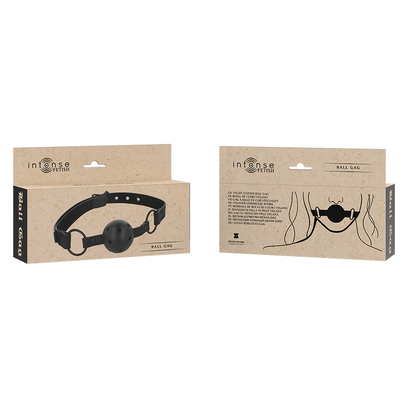 INTENSE - FETISH BALL GAG IN PELLE VEGANA - INTENSE FETISH - Intimo per le occasioni speciali | The Game Lingerie