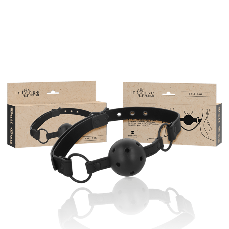 INTENSE - FETISH BALL GAG IN PELLE VEGANA - INTENSE FETISH - Intimo per le occasioni speciali | The Game Lingerie