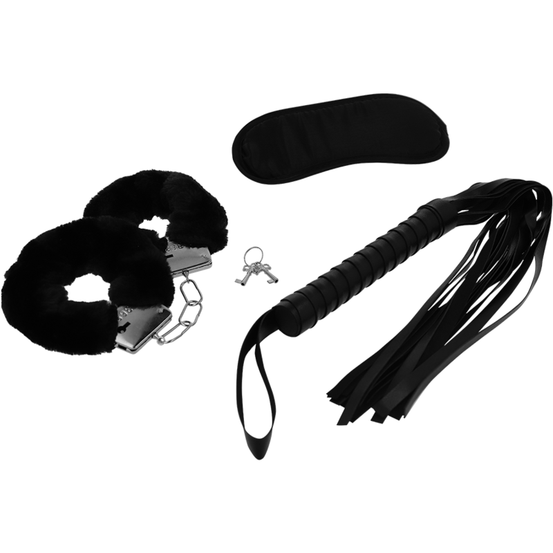 INTENSE - FETISH PLAYSET EROTICO 1 CON MANETTE, MASCHERA CIECA E FLOGGER - INTENSE FETISH - Intimo per le occasioni speciali | The Game Lingerie