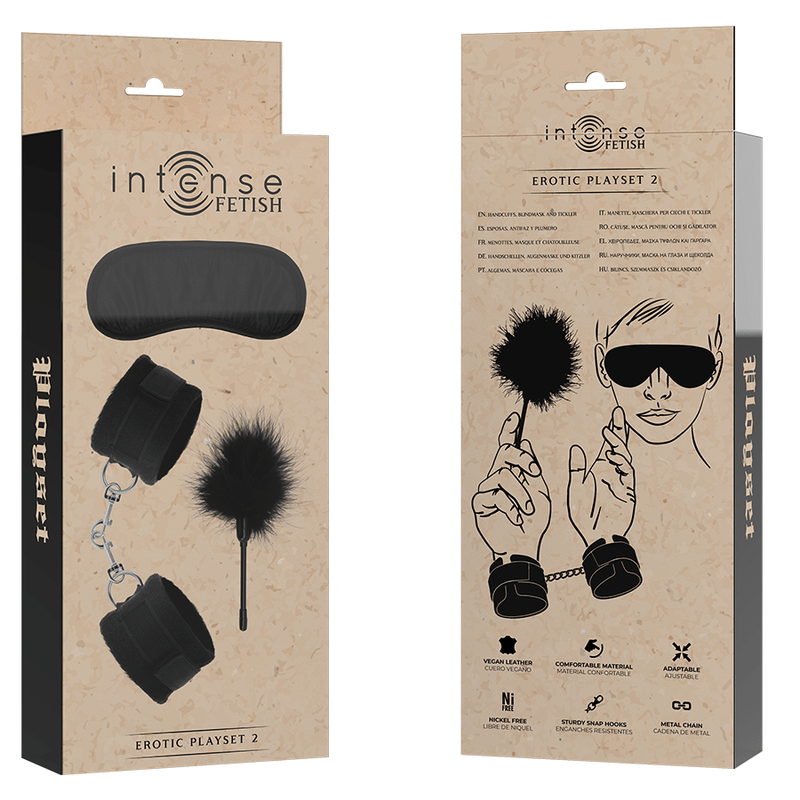 INTENSE - FETISH PLAYSET EROTICO 2 CON MANETTE, MASCHERA CIECA E TICKLER - INTENSE FETISH - Intimo per le occasioni speciali | The Game Lingerie