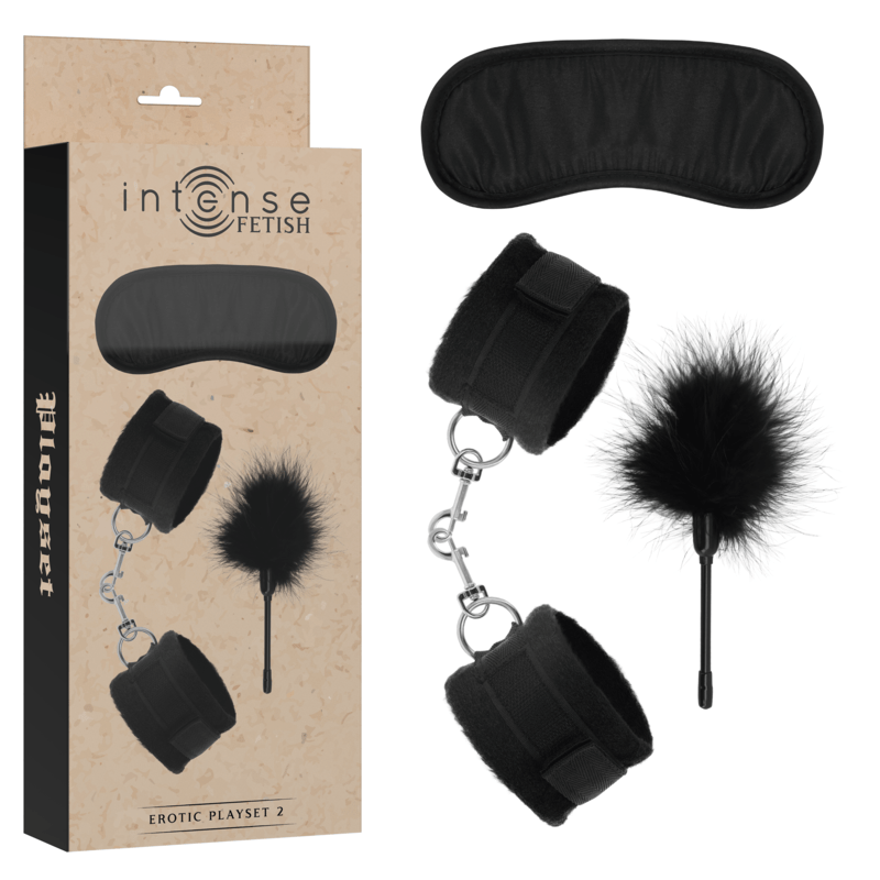 INTENSE - FETISH PLAYSET EROTICO 2 CON MANETTE, MASCHERA CIECA E TICKLER - INTENSE FETISH - Intimo per le occasioni speciali | The Game Lingerie