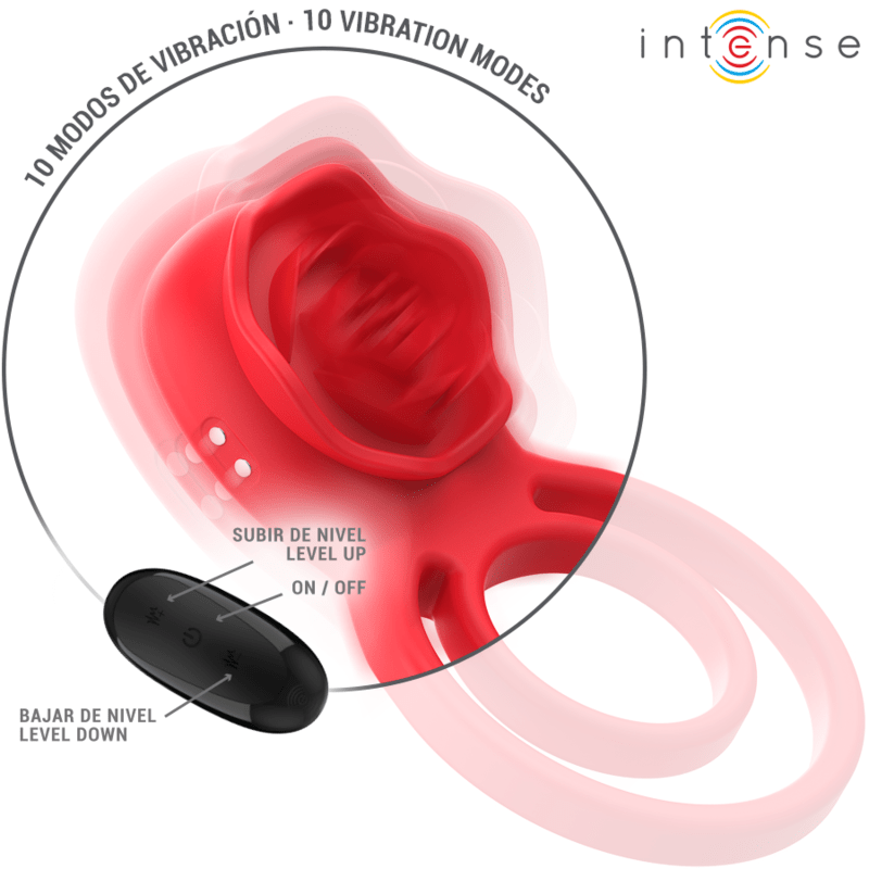 INTENSE - GAIL STIMOLATORE ROSE 10 VIBRAZIONI ROSSO TELECOMANDO - INTENSE FUN - Intimo per le occasioni speciali | The Game Lingerie