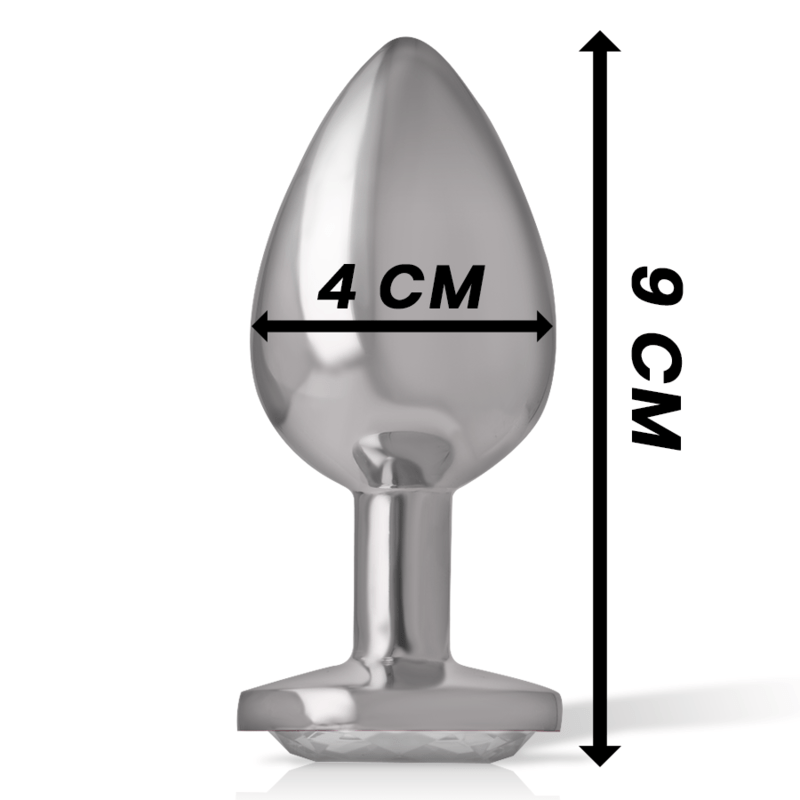 INTENSE - PLUG ANALE IN METALLO ALLUMINIO CON CRISTALLO ARGENTO MISURA L - INTENSE ANAL TOYS - Intimo per le occasioni speciali | The Game Lingerie