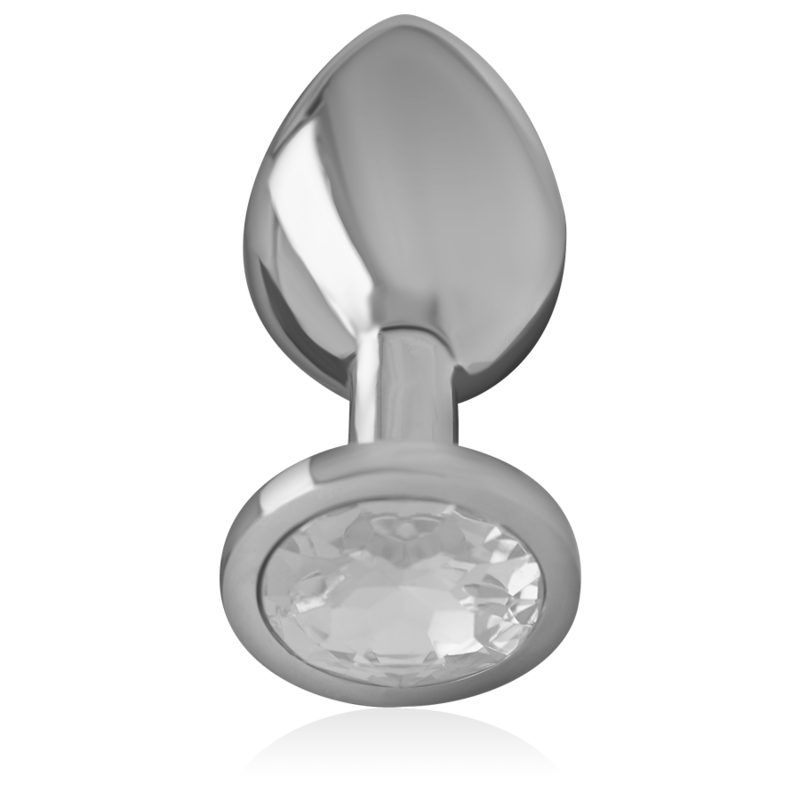 INTENSE - PLUG ANALE IN METALLO ALLUMINIO CON CRISTALLO ARGENTO MISURA L - INTENSE ANAL TOYS - Intimo per le occasioni speciali | The Game Lingerie