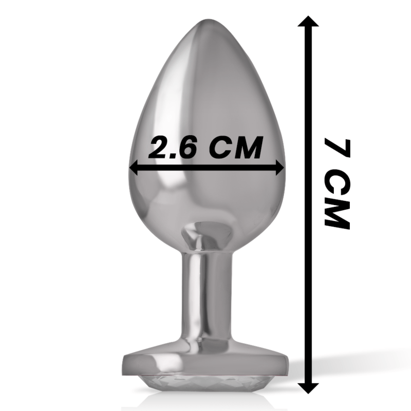 INTENSE - PLUG ANALE IN METALLO ALLUMINIO CON CRISTALLO ARGENTO MISURA S - INTENSE ANAL TOYS - Intimo per le occasioni speciali | The Game Lingerie