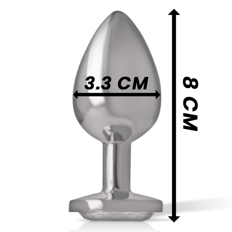 INTENSE - PLUG ANALE IN METALLO ALLUMINIO CON CRISTALLO ARGENTO TAGLIA M - INTENSE ANAL TOYS - Intimo per le occasioni speciali | The Game Lingerie