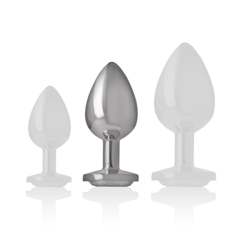 INTENSE - PLUG ANALE IN METALLO ALLUMINIO CON CRISTALLO ARGENTO TAGLIA M - INTENSE ANAL TOYS - Intimo per le occasioni speciali | The Game Lingerie