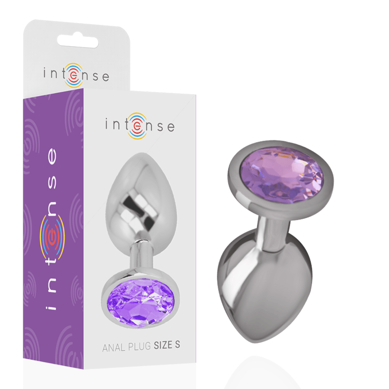 INTENSE - PLUG ANALE IN METALLO ALLUMINIO CON CRISTALLO VIOLA MISURA L - INTENSE ANAL TOYS - Intimo per le occasioni speciali | The Game Lingerie