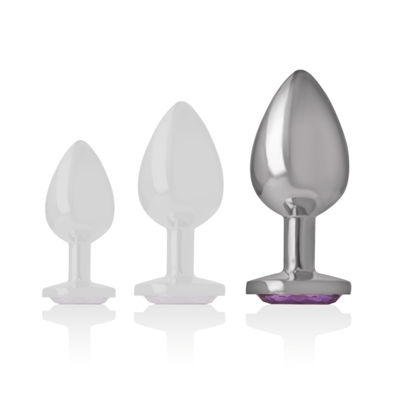 INTENSE - PLUG ANALE IN METALLO ALLUMINIO CON CRISTALLO VIOLA MISURA L - INTENSE ANAL TOYS - Intimo per le occasioni speciali | The Game Lingerie