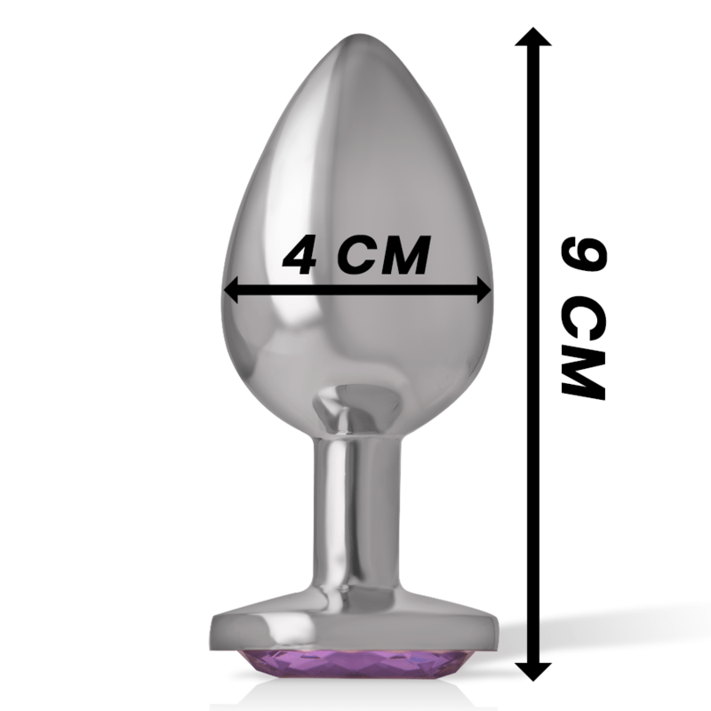 INTENSE - PLUG ANALE IN METALLO ALLUMINIO CON CRISTALLO VIOLA MISURA L - INTENSE ANAL TOYS - Intimo per le occasioni speciali | The Game Lingerie