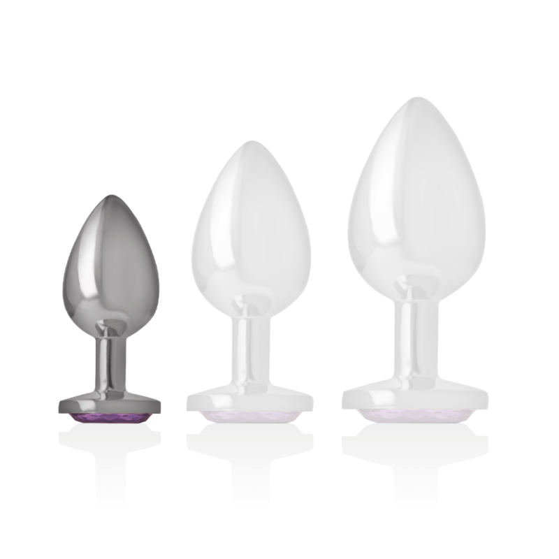 INTENSE - PLUG ANALE IN METALLO ALLUMINIO CON CRISTALLO VIOLA MISURA S - INTENSE ANAL TOYS - Intimo per le occasioni speciali | The Game Lingerie