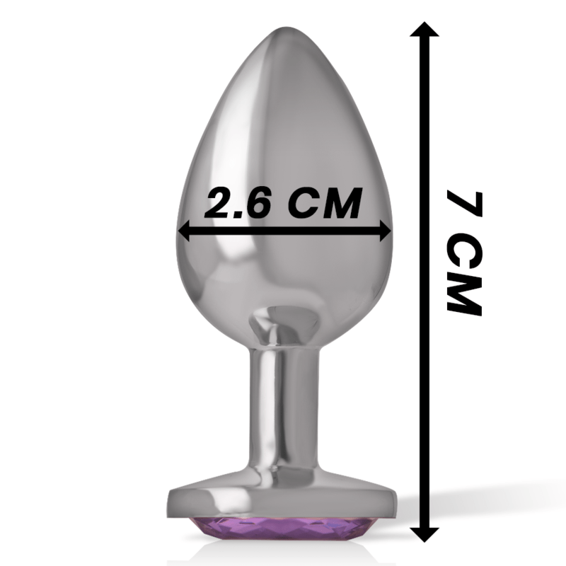 INTENSE - PLUG ANALE IN METALLO ALLUMINIO CON CRISTALLO VIOLA MISURA S - INTENSE ANAL TOYS - Intimo per le occasioni speciali | The Game Lingerie