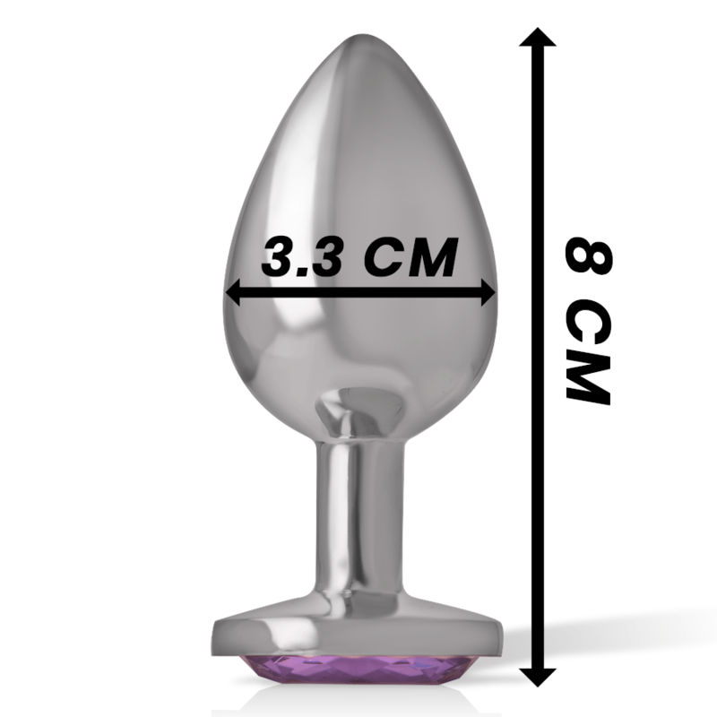 INTENSE - PLUG ANALE IN METALLO ALLUMINIO CON CRISTALLO VIOLA TAGLIA M - INTENSE ANAL TOYS - Intimo per le occasioni speciali | The Game Lingerie