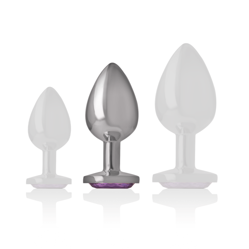 INTENSE - PLUG ANALE IN METALLO ALLUMINIO CON CRISTALLO VIOLA TAGLIA M - INTENSE ANAL TOYS - Intimo per le occasioni speciali | The Game Lingerie