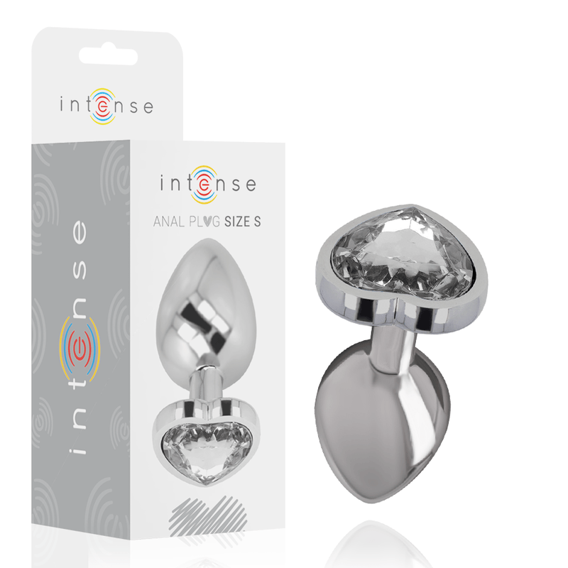 INTENSE - PLUG ANALE IN METALLO ALLUMINIO CON CUORE BIANCO TAGLIA S - INTENSE ANAL TOYS - Intimo per le occasioni speciali | The Game Lingerie