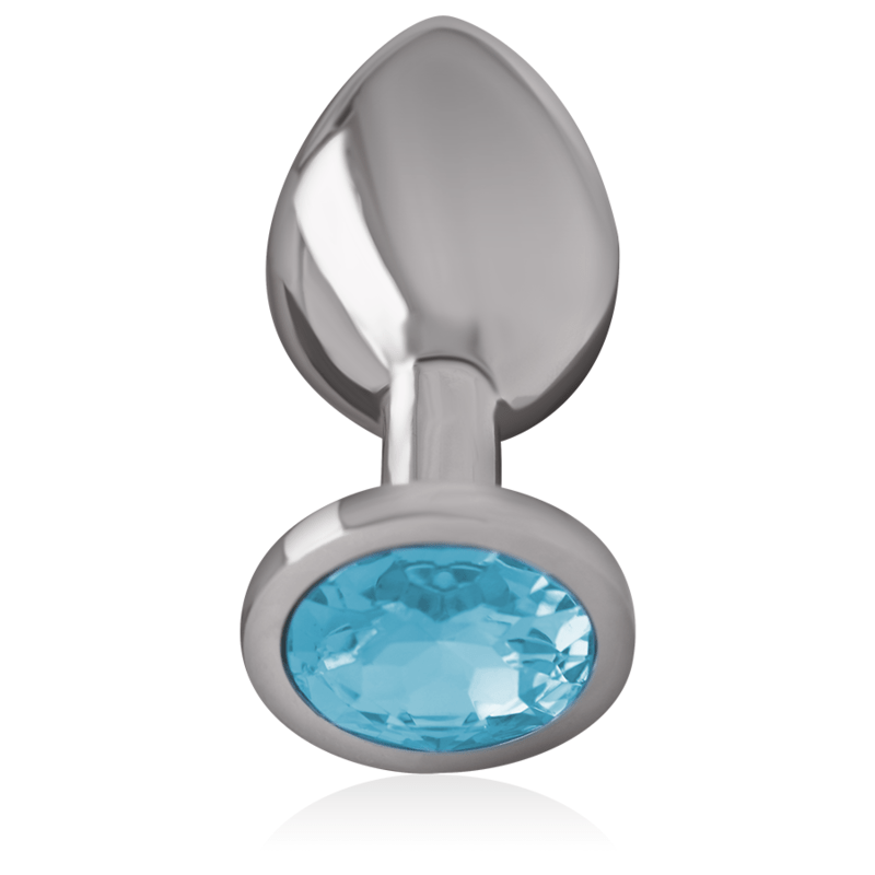INTENSE - PLUG ANALE IN METALLO ALLUMINIO CON VETRO BLU TAGLIA M - INTENSE ANAL TOYS - Intimo per le occasioni speciali | The Game Lingerie