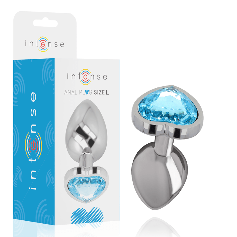 INTENSE - PLUG ANALE IN METALLO ALLUMINIO CUORE BLU TAGLIA L - INTENSE ANAL TOYS - Intimo per le occasioni speciali | The Game Lingerie
