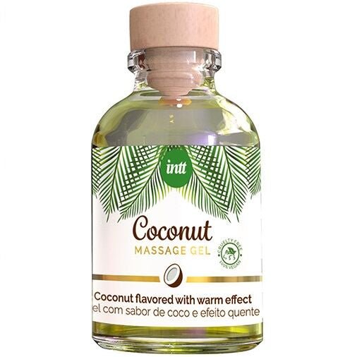 INTT Gel da Massaggio Riscaldante al Cocco 30 ml | Commestibile e Vegano - INTT VEGAN LINE - Intimo per le occasioni speciali | The Game Lingerie