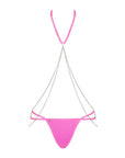 Completo Sexy Rosa Neon con Catene e Perizoma Chainty | Obsessive 156962