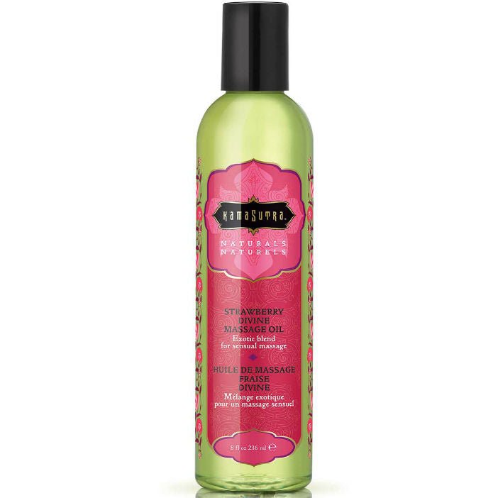 KAMASUTRA - NATURALS OLIO DA MASSAGGIO DIVINO ALLA FRAGOLA 236ML - KAMASUTRA COSMETICS - Intimo per le occasioni speciali | The Game Lingerie