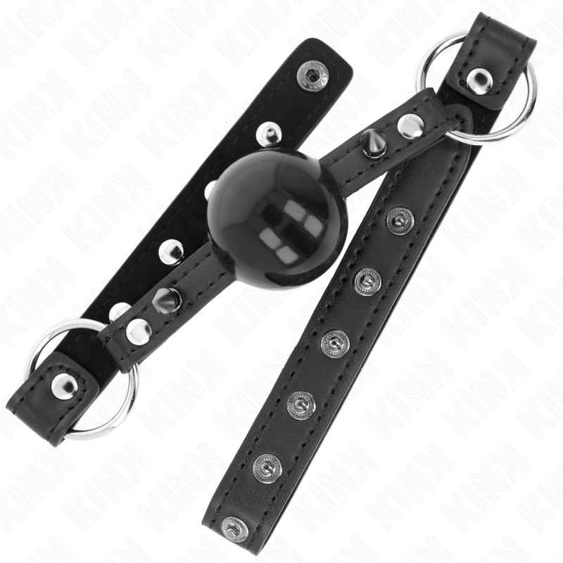 KINK - BALL GAG 4 CM CON RIVETTO PUNTA E CHIUSURA A SCATTO 65 x 2 CM - KINK COLLAR & GAG - Intimo per le occasioni speciali | The Game Lingerie