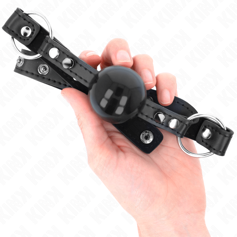 KINK - BALL GAG 4 CM CON RIVETTO PUNTA E CHIUSURA A SCATTO 65 x 2 CM - KINK COLLAR & GAG - Intimo per le occasioni speciali | The Game Lingerie