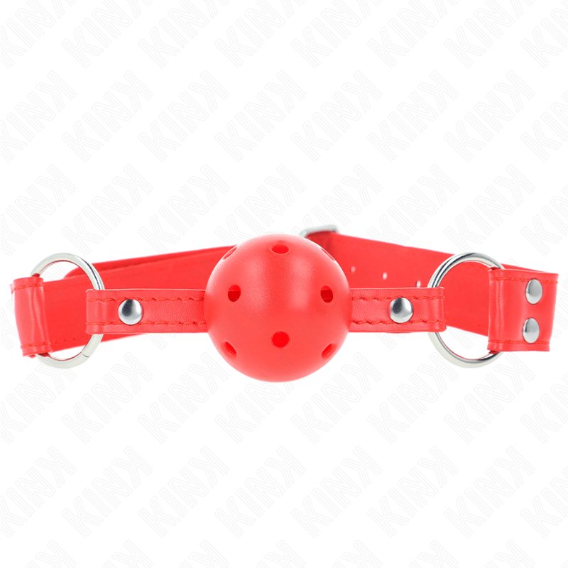 KINK - BALL GAG COMPLETO ROSSO CAVO DURO 62 x 2 CM - KINK COLLAR & GAG - Intimo per le occasioni speciali | The Game Lingerie