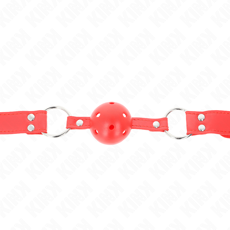 KINK - BALL GAG COMPLETO ROSSO CAVO DURO 62 x 2 CM - KINK COLLAR & GAG - Intimo per le occasioni speciali | The Game Lingerie