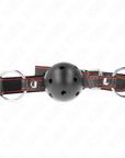 KINK - BALL GAG HOLLOW HARD NERO MODELLO 2 65 x 2,5 CM - KINK COLLAR & GAG - Intimo per le occasioni speciali | The Game Lingerie
