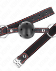 KINK - BALL GAG HOLLOW HARD NERO MODELLO 2 65 x 2,5 CM - KINK COLLAR & GAG - Intimo per le occasioni speciali | The Game Lingerie