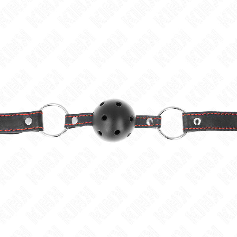 KINK - BALL GAG HOLLOW HARD NERO MODELLO 2 65 x 2,5 CM - KINK COLLAR & GAG - Intimo per le occasioni speciali | The Game Lingerie