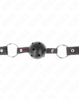 KINK - BALL GAG HOLLOW HARD NERO MODELLO 2 65 x 2,5 CM - KINK COLLAR & GAG - Intimo per le occasioni speciali | The Game Lingerie