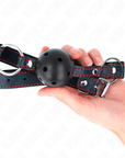 KINK - BALL GAG HOLLOW HARD NERO MODELLO 2 65 x 2,5 CM - KINK COLLAR & GAG - Intimo per le occasioni speciali | The Game Lingerie