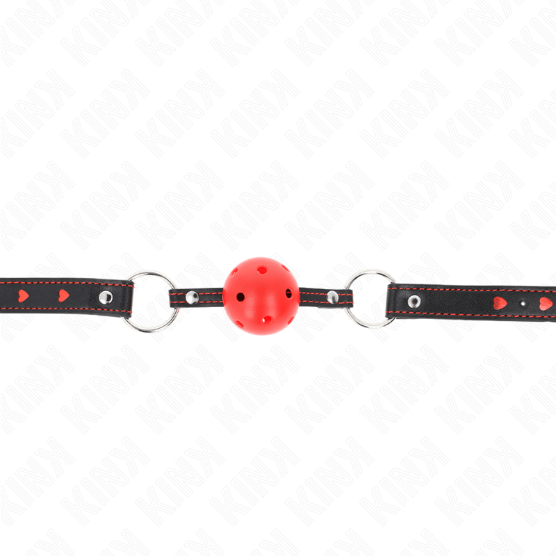 KINK - BALL GAG HOLLOW HARD ROSSO MODELLO 2 65 x 2,5 CM - KINK COLLAR & GAG - Intimo per le occasioni speciali | The Game Lingerie