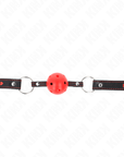 KINK - BALL GAG HOLLOW HARD ROSSO MODELLO 2 65 x 2,5 CM - KINK COLLAR & GAG - Intimo per le occasioni speciali | The Game Lingerie