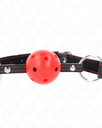 KINK - BALL GAG HOLLOW HARD ROSSO MODELLO 2 65 x 2,5 CM - KINK COLLAR & GAG - Intimo per le occasioni speciali | The Game Lingerie