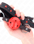 KINK - BALL GAG HOLLOW HARD ROSSO MODELLO 2 65 x 2,5 CM - KINK COLLAR & GAG - Intimo per le occasioni speciali | The Game Lingerie
