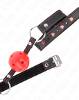 KINK - BALL GAG HOLLOW HARD ROSSO MODELLO 2 65 x 2,5 CM - KINK COLLAR & GAG - Intimo per le occasioni speciali | The Game Lingerie