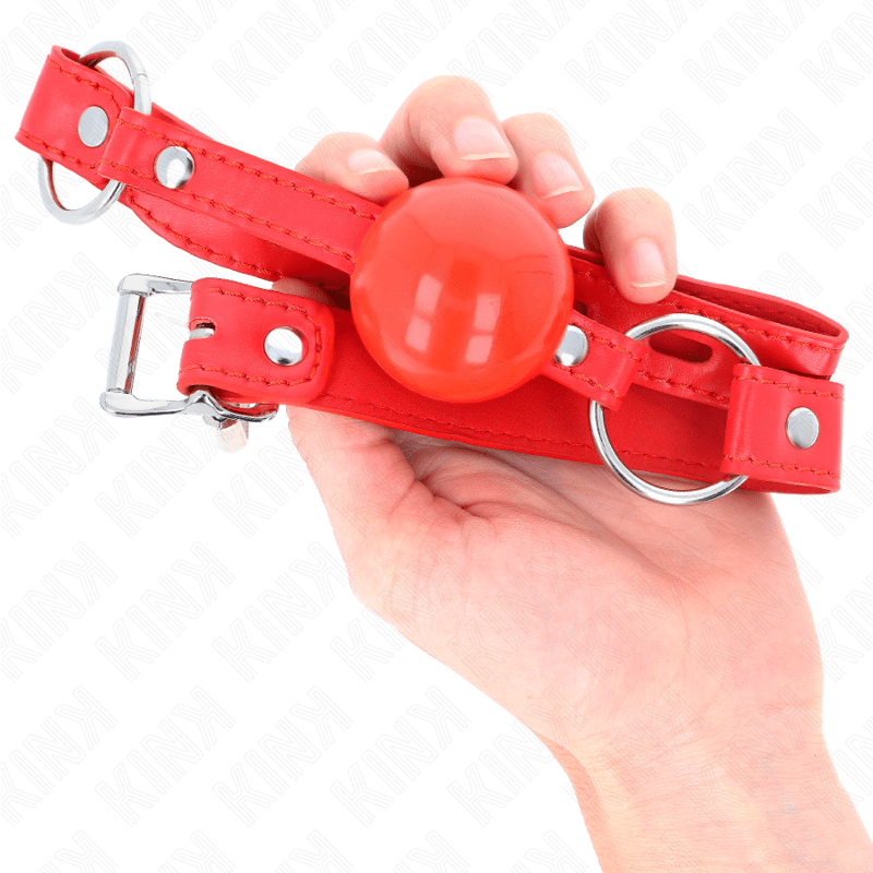 KINK - BALLA IN TPE 4 CM CON SERRATURA ROJO 60 x 2 CM - KINK COLLAR & GAG - Intimo per le occasioni speciali | The Game Lingerie