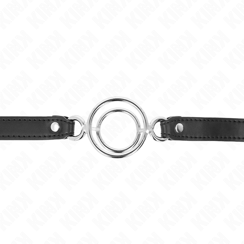 KINK - BAVAGLIO CON O - RING MULTIPLI 5 CM NERO 63 X 2,5 CM - KINK COLLAR & GAG - Intimo per le occasioni speciali | The Game Lingerie