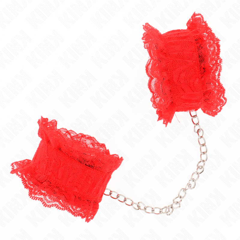 KINK - CINTURINO DA POLSO ELASTICO IN PIZZO ROSSO - KINK WRIST RESTRAINT - Intimo per le occasioni speciali | The Game Lingerie