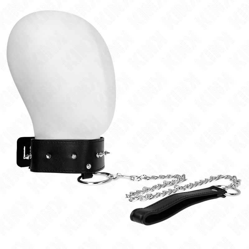 KINK - COLLANA 65 CM CON GUINZAGLIO CON BORCHIE ARGENTO MODELLO 2 REGOLABILE 36 - 43 CM X 5 CM - KINK COLLAR &amp; GAG - Intimo per le occasioni speciali | The Game Lingerie